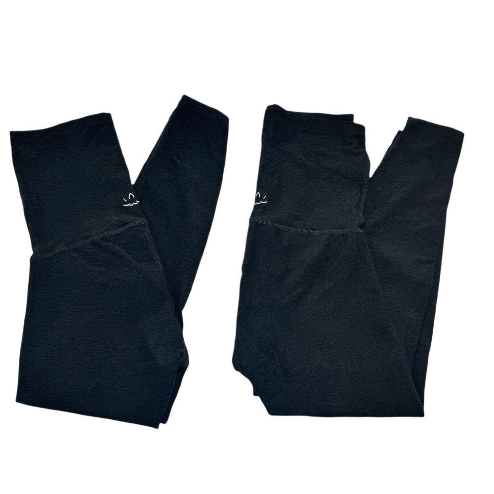 (2) Beyond Yoga Spacedye Love The Bump Capri Maternity Leggings Black Sz Sm